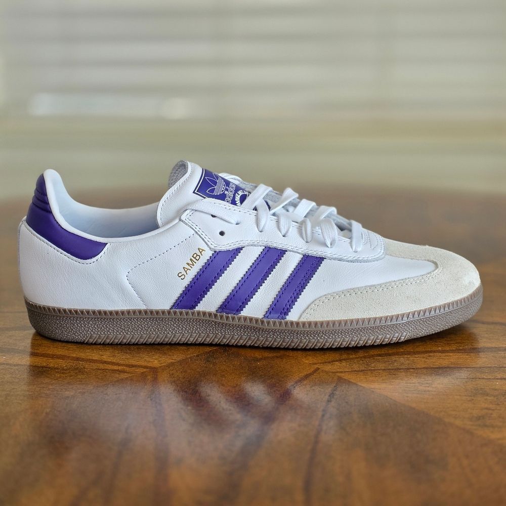 Adidas Originals Samba ADV Cloud White Purple Men's Size 12 Leather New IE6613 - Picture 10 of 14